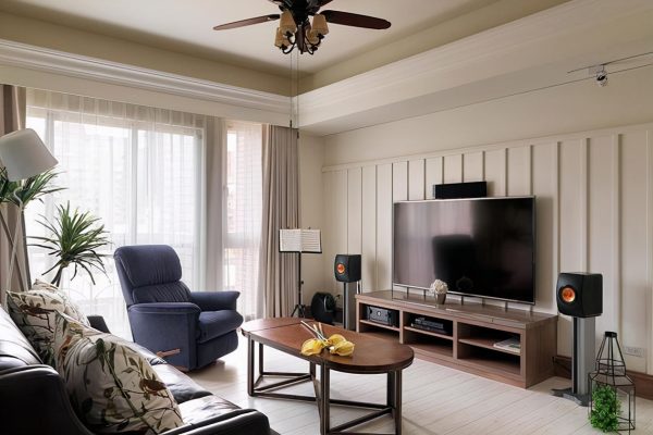 100平新美式装修 客厅隔出书房好机智！