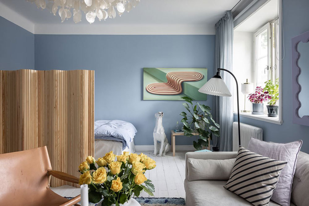 蓝色、淡紫色注入轻松活力！斯德哥尔摩41m²一室户