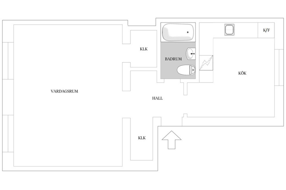 蓝色、淡紫色注入轻松活力！斯德哥尔摩41m²一室户