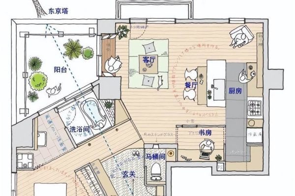 日本58㎡小户型，原木风太温暖治愈了！