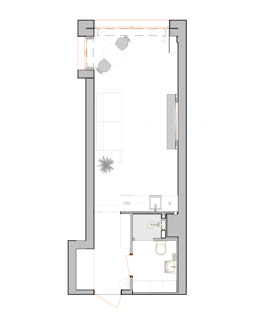 公寓设计,公寓设计案例,Lo-Design,30㎡,莫斯科,小户型设计,公寓装修,最小宅,小户型改造设计,侘寂风格