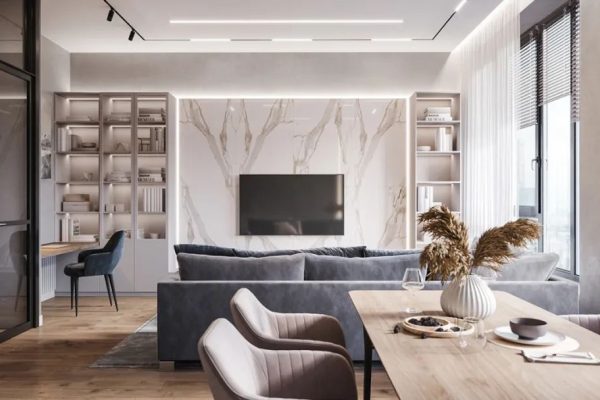 质感轻奢！106㎡三居室现代空间设计